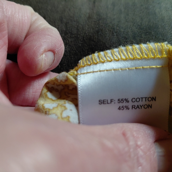 Rose & Olive Yellow Patterned Ruffle Blouse - Picture 5 of 5